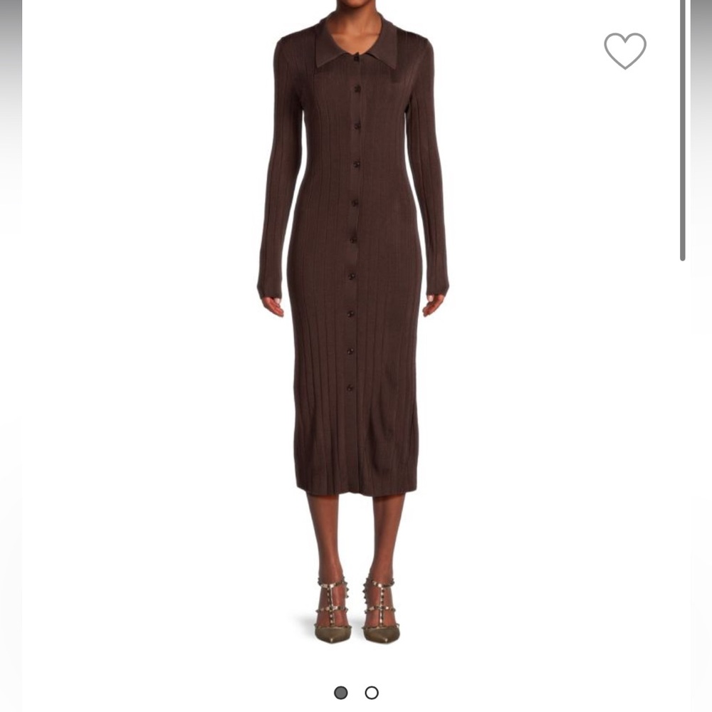 St. John Brown Long Sleeve Dress